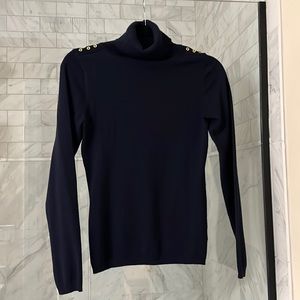Navy turtleneck